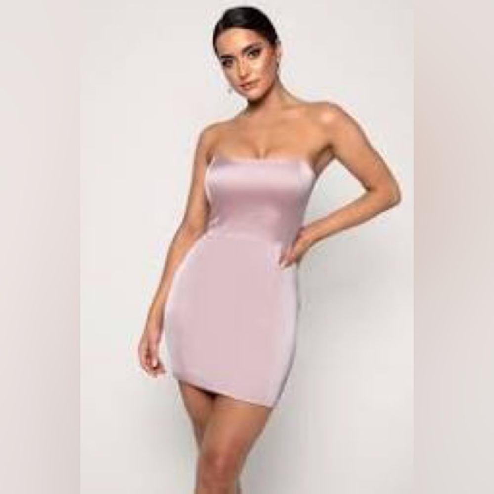 Meshki Kalita Strapless Satin Mini Dress